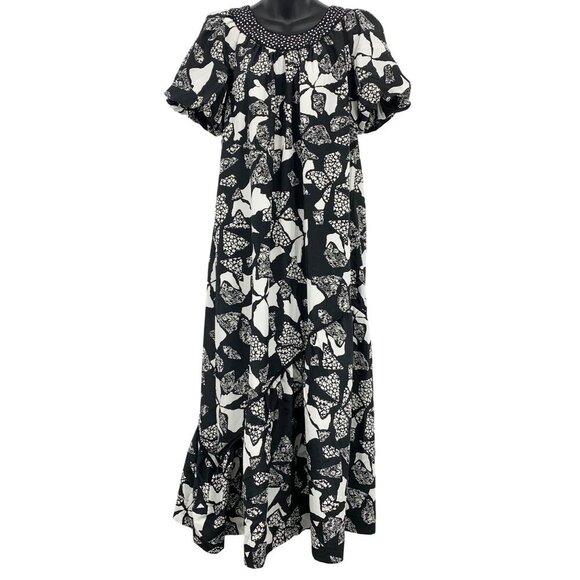 Liberty House Dresses & Skirts - Liberty House Vintage Women Medium Petite Dress Floral Muumuu Black Lace Polka D